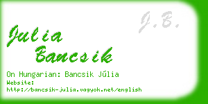 julia bancsik business card